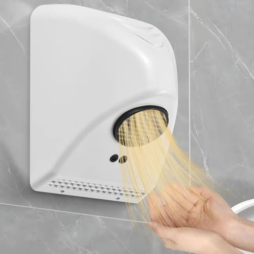 Secador de Manos, 850W 18m/s Secador de Manos Automático de Pared, Manos Secas en 5 Segundos, Dispositivo de Secado de Manos por Inducción Automático Eléctrico para Inodoros Comerciales o Domésticos