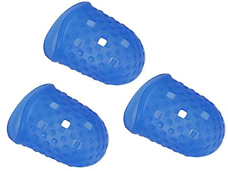 DIYEAH Fingerspitzenschutz Silikon Mittel Rutschfest Und Verbrühungssicher Flexibler Fingerkuppenschutz Für Zählen Sortieren Und Gitarrenspieler 3 Stück Dunkelblau