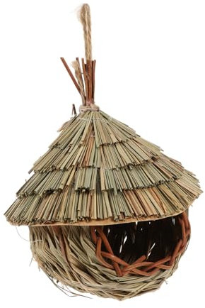 Sosoport Handgewebtes Vogelhaus Für Papageien Und Wildvögel Natürlicher Nistplatz Für Garten Hängend Und Wetterfest Für Garten Und Terrassendekoration