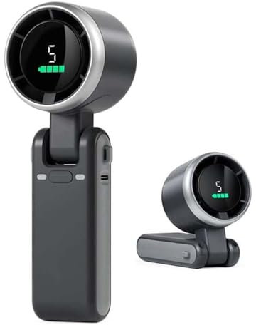 YSINOBEAR Hand Folding High-Speed Turbine Fan,Portable Handheld Turbo Fan, 3 in 1 Foldable Personal Pocket Fans with 5 Speeds, 180° Adjustable USB Rechargeable Operated (Black)