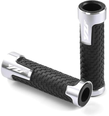 Mangos para Manillar Moto Para YZF R1 R6 2005 2006 2007 2008 2009 2010 2011 2012 Puños Antideslizantes Manillar Motocicleta(Silver)
