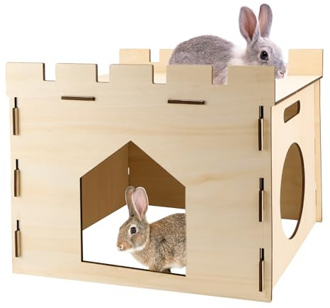 WPPQWP Kaninchenhaus, 40 x 29 x 30 cm Hasenhaus Haus aus Holz, Kaninchen Höhle, Nagerhöhle, Hasen zubehör