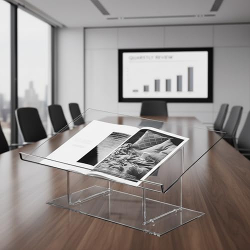 CroBlissful Clear Acrylic Tabletop Podium 23.5w x 10h x 14d Assembled Removable Tabletop Lectern for Office