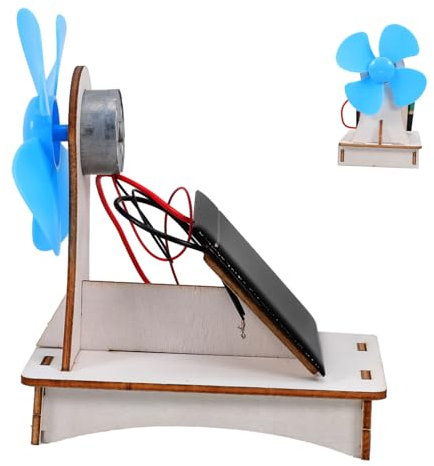 SOPOTUTU 1 Satz DIY Solar Fan Modell Experimentierkasten für Holzmaterialien Handwerkliches Lernen Wissenschaftsprojekte Fördert Kreativität und Physikalisches Verständnis für Schulprojekte