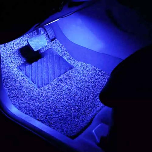 QAUBEN Kit de iluminación Ambiental Pozo de automóviles RGB Cargador a Bordo + USB 16,7 Millones de Colores música App para Control la lámpara de Ambiente de Foot Pit Multicolor Interior del Auto