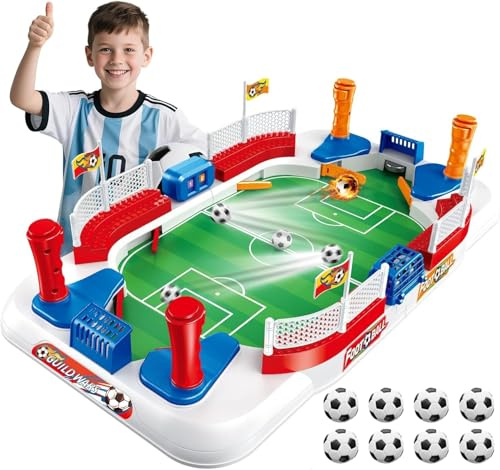 Fotbollsspel Barn – Mini Fotbollsspel 55x31cm med Klocka & Poängtavla, Bordsspel för Barn 5 6 7 8 År, Fotboll Present Barn för Jul & Födelsedag
