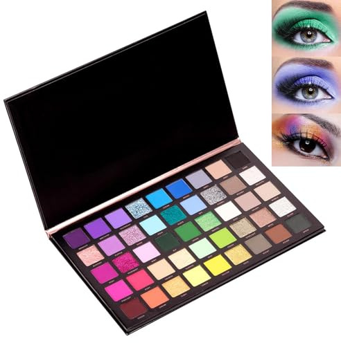 Qaestuan 45 Colores Eyeshadow Palette, Sombra de Ojos Brillantes y Mate Impermeable, Brillante Paleta de Sombras de Ojos Altamente Pigmentadas, Eyeshadow de Colores de Larga Duración