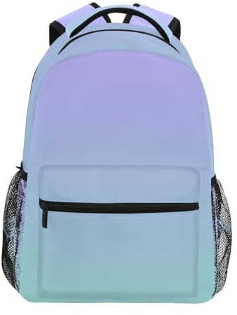 Kinderrucksack, leichter Reiserucksack für Jungen und Mädchen, Schulbedarf, 15 l, violett-grüner Farbverlauf