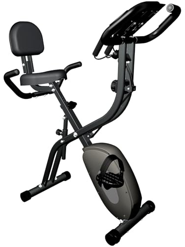 cyclette da casa,cyclette professionale,cyclette da casa pieghevole,Regolabile in inclinazione, altezza e resistenza. Sedile regolabile e bande elastiche.cyclette pieghevole da casa-nero.