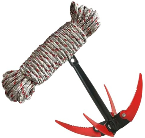 POPETPOP Râteau D’étang Pliable En Acier Inoxydable 4 Dents Pour Enlèvement Herbe Aquatique Et Racines, Outil De Jardinage Professionnel Pour Bassin Et Étang, Résistant Et Ergonomique, Usage Extérieur