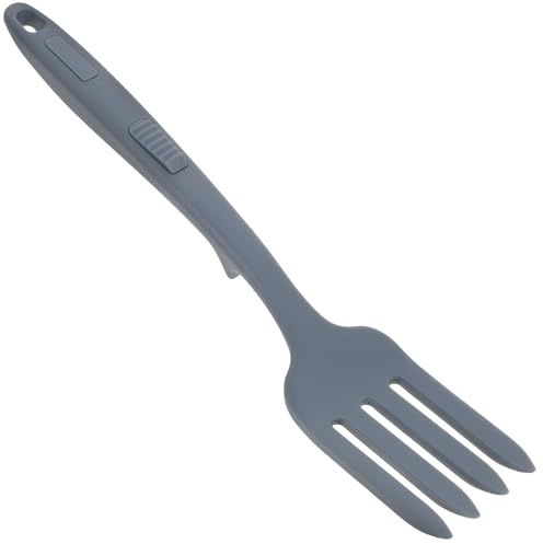 TOYANDONA Tenedor de Cocina Grande de Silicona Reutilizable y Lavable Color Azul Oscuro Ergonómico para Servir y Mezclar Pasta Utensilio Práctico para Uso Hogar Restaurantes y Camping
