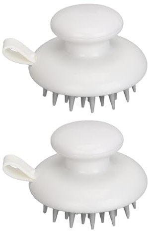 Kopfhaut-Massagegerät, Haar-Kopfhautbürste, lange Silikonborsten, rutschfester Griff, Shampoo-Bürste für Zuhause, Salon, Männer, Frauen, Kinder, Haustiere, 2 Stück