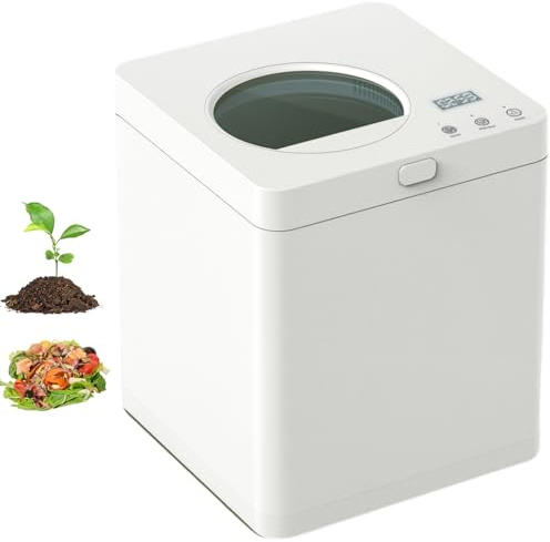 Compostiera Elettrica da 2,5 Litri, Compostiera da Cucina con Funzioni di Asciugatura, Frantumazione, Raffreddamento, 3 Modalità, Unità di Smaltimento Dei Rifiuti a Bassissimo Rumore per Cucine
