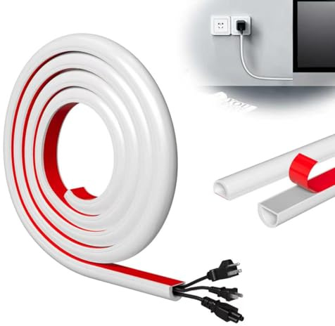 Hexizexi Mini Kabelkanal Flexibel Weiß Kabelkanal Halbrund Selbstklebend 5m