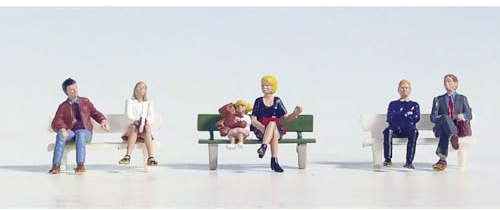 NOCH Sitzende, Kunstfigur Set mit Bank, handbemalt für die Spur TT und Perfekt für Modellbahnanlagen