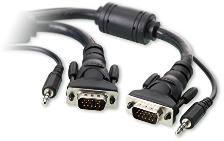 Belkin F3X1982-50 15m VGA (D-Sub) + 3,5 mm VGA (D-Sub) + 3,5 mm Noir câble VGA - Câbles VGA (15 m, VGA (D-Sub) + 3,5 mm, VGA (D-Sub) + 3,5 mm, Noir, Mâle/Mâle, HD-15, 3.5 mm)