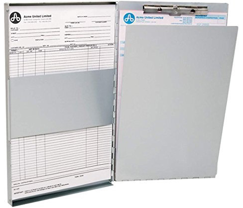 Westcott E-17004 00 Formularhalter-Box aus Aluminium, DIN A4, innenliegender Klemmhalter, seitlich öffnend