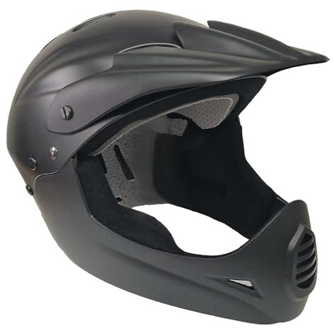 AWE® FREE 5 YEAR CRASH REPLACEMENT* BMX Full Face Helmet Black Large 58-60cm
