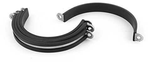 sourcing map 5 Stk. Gummi gefüttert U-förmig Draht Kabel Schlauchschellen Clips schwarz 75mm de