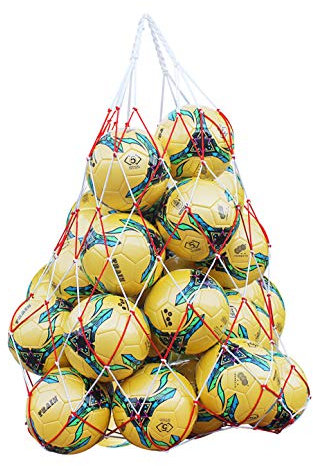 IPENNY Balltragenetz Balltasche Große Fußball Beutel Nylon Aufbewahrungstasche für Basketball Volleyball Fußball Basketballtasche große Maschentasche passende für ca.15 Bälle