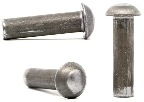 Lot de 20 rivets à tête ronde M8 (8 mm x 25 mm) en acier massif DIN 660 D03-04BC