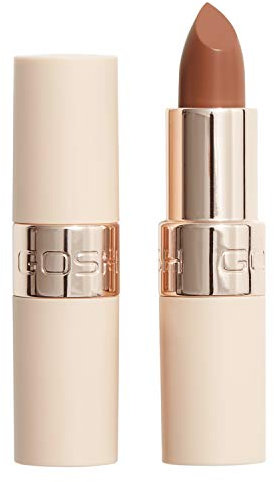 GOSH Luxury Nude Lippenstift mit leichtem Schimmer I intensive Nudetöne für ein natürliches Ergebnis I spendet Feuchtigkeit für weiche Lippen I langanhaltend, parfümfrei & 100% vegan I 002 Undressed