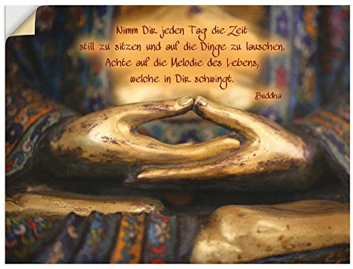 ARTland Wanddeko Wandtattoo selbstklebende Vinylfolie 60x45 cm Bilder mit Sprüchen Buddha Buddhismus Quote Zitat Motivation Zen Q3MA