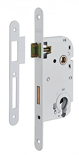 THIRARD - Serrure encastrable pour porte d'entrée axe à 50 mm, coffre épaisseur 10 mm à cylindre v/br