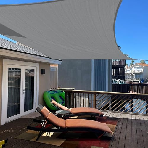 Cool Area Toldo Vela de Sombra Transpirable Rectangular 3x4m HDPE Protección Rayos UV Toldos para Patio Exterior Jardín Terraza-Antracita