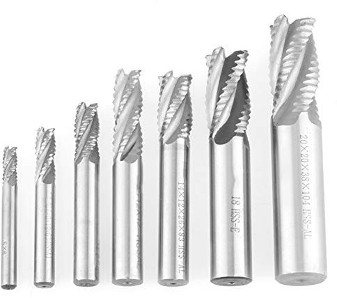 7 teile/satz 4 Flöten 6-20mm HSS Schaftfräser Fräser Schruppen Spanbrecher Fräser Metallbearbeitungswerkzeuge
