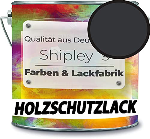 Holzschutzlack Holzlack Holzlasur wetterbeständiger Langzeitschutz Wetterschutzfarbe Holzschutzfarbe RAL 7021 Schwarzgrau // Shipley's Farben & Lackfabrik
