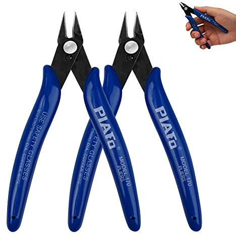 ACHANFLY 2 Stück Seitenschneider Mini Drahtschneider 3D Drucker Zange Multifunktional Kabelschneider Abgewinkelt Schneidezange für Handwerk Schmuckherstellung (Dunkelblau)