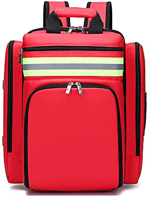 YuanDiann Mochila de Primeros Auxilios Vacía, Gran Bolsa de Trauma Médico, de Emergencia y Rescate Con Asa para Uso Táctico y Cuidado - Rojo