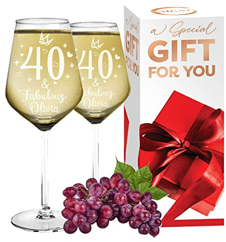 AIGAT 2 copas de vino personalizadas de 450 ml, regalo de cumpleaños para hermanas o regalo de boda, copa de vino blanco personalizada duradera | regalo personalizado para cualquier ocasión