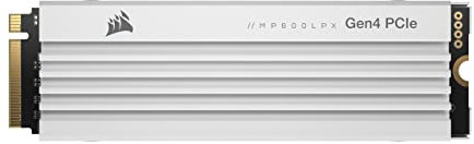 Corsair MP600 PRO LPX 2TB M.2 NVMe PCIe x4 Gen4 SSD - Optimiert Für PS5 (Bis zu 7.100 MB/Sek. Sequentielle Lese- Und 6.800 MB/Sek. Sequentielle Schreibgeschwindigkeiten, Kompakter Formfaktor) Weiß