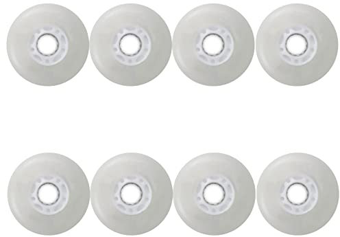JHKJ Luminous Flash Inline Skates Wheel 76mm 80mm Light Up Inline Skate Replacement Wheels LED Flash Flashing Wheel 88A Pack of 8,Rot,76mm