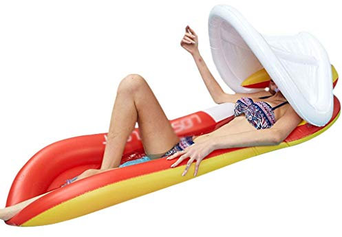 FBITE Schwimmring Pool Aufblasbarer Ring Schwimmring Erwachsene Wasserliege Sofa Floating Row Schwimmring Pool Aufblasbares Schwimmbett (Orange B)