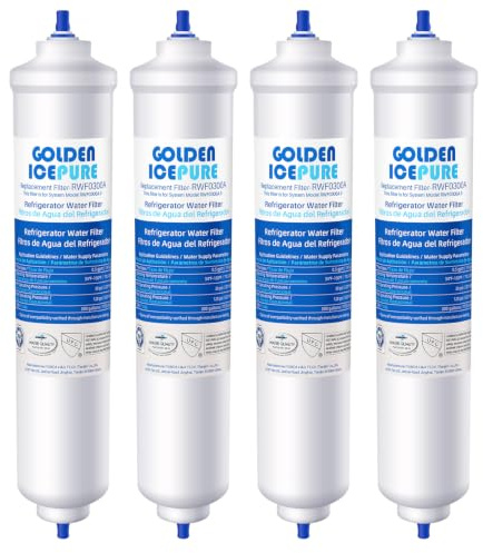 GOLDEN ICEPURE Filtre à eau pour réfrigérateur de remplacement pour Samsung DA29-10105J, DA29-10105J HAFEX/EXP, DA99-02131B, WSF-100, EF9603, LG Réfrigérateur en ligne, 4 pièces.