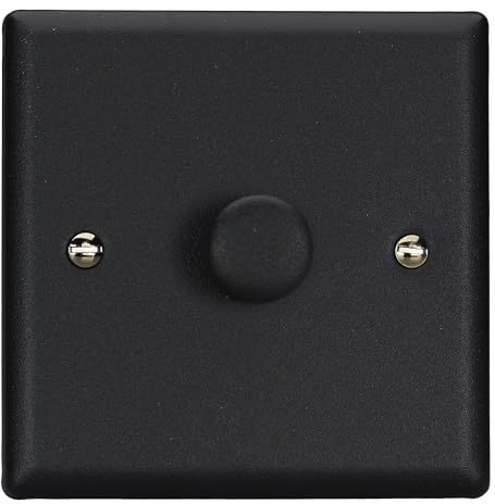 Varilight Single V-Pro Multiway Dimmer 1 x 120W LED - Urban Matt Black With Matt Black Knob, JYM101.MB
