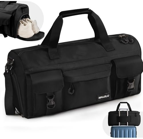 Bolsa Deporte Gimnasio Bolsa de Viaje con Compartimento para Zapatos Bolsos Deportivos Sport Gym Bags Fin de Semana Travel Duffle Bag para Hombre y Mujer