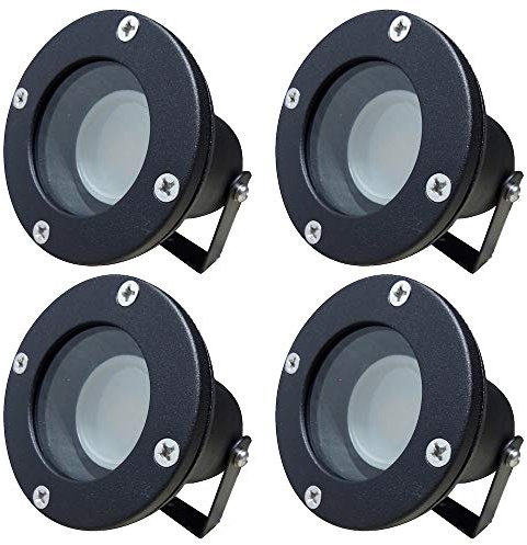 ETT Distribution GmbH LED Boden Aufbaustrahler Sophie 4 x 9W SMD Bodenspot 230V IP65 Farbe Schwarz inkl. Erdspieß 4000K Neutralweiß 900lm