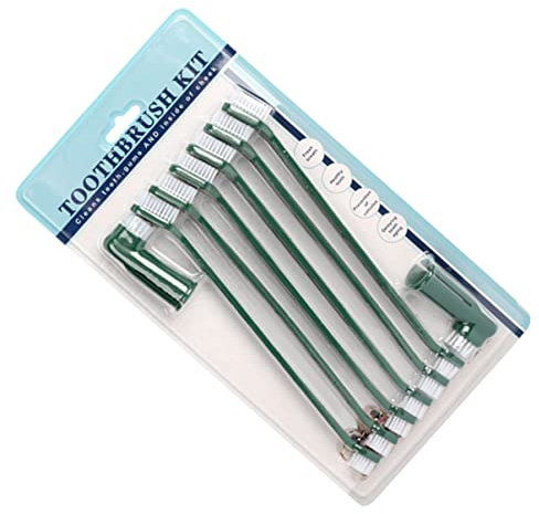 Hundezahnbürsten Satz mit Doppelseite, 1 Satz, für Welpen | Fingerzahnbürste für Haustiere, Kunststoff und Nylon, Grün, Zahnpflege für Kitten
