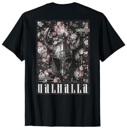 Valhalla Odin Thor Runen Viking Helm Backprint Wikinger T-Shirt