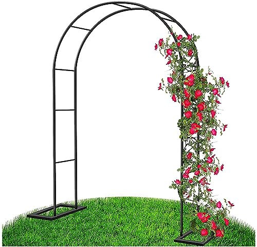 MANMANXI Rankgitter Gartenbogen Rosenbogen Aus Metall Hochzeitsbogen Freistehend Torbogen Rankgitter Für Verschiedene Kletterpflanzen, Laubengang Rankgestell Mit Sockel,300x220x40CM