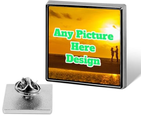 Personalisierte Anstecknadeln – Individuell Gestaltete Anstecknadeln mit Eigenem Foto, Logo und Namen, Buttons, Lichtechte Anstecknadel, Geeignet für Hemd, Jacke, Geschäft, Hochzeit, Personalisier