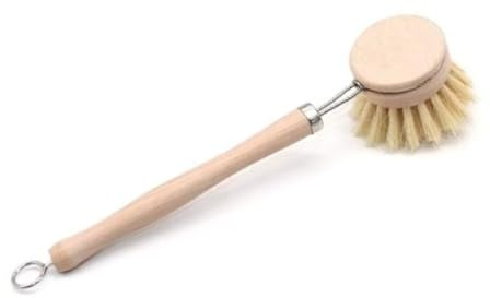 Afnax Bamboo Dish Brush, Long Lasting Brush with Replacement Heads, Natural Bristle,Eco-Friendly,Wooden Dish Brush for Washing and Cleaning Pan, Dish, Pot
