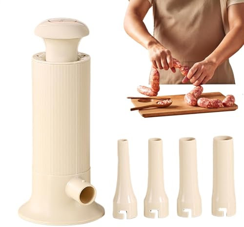 Manual Sausage Stuffer | Homemade Meat Filling Tool With 4 Stuffing Tubes - Multifunctional Meat Filler Stuffer, Funnel Tubes Sausage Filling Tool For Holiday Celebrations Or Family Gatherings
