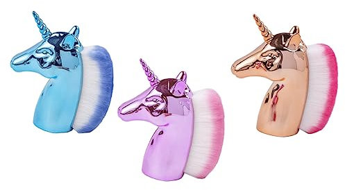 FOMIYES 3pcs Nail Dust Brush Set with Soft Plastic Unicorn Design Ergonomically Designed for Nail Art to Ensure Precise and Gentle