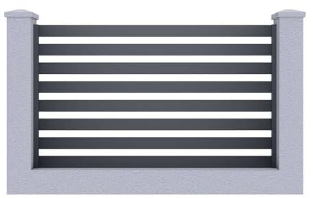 Clôture brise-vue en aluminium - Clôture à lamelles - Anthracite - 1200 x 2 000 mm