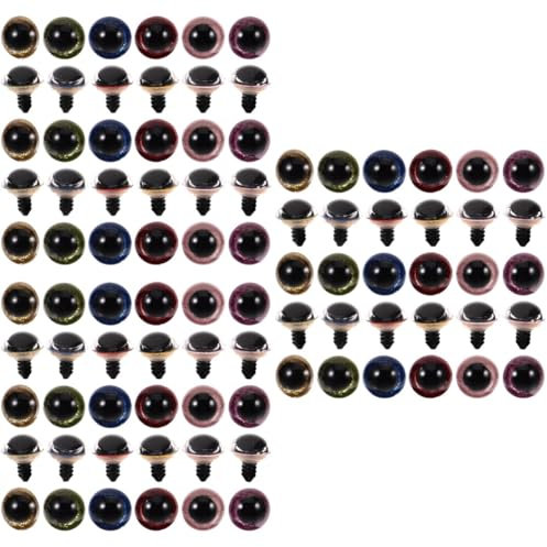 NUOBESTY 3 Juegos Ojos De Muñeca Juguete Mechas Adhesivas Conejito Producto Cacerola Filtro Doméstico Rulos Prácticos Ojos Artificiales Ojos De Decoración Navideña El Plastico 60 Piezas * 3